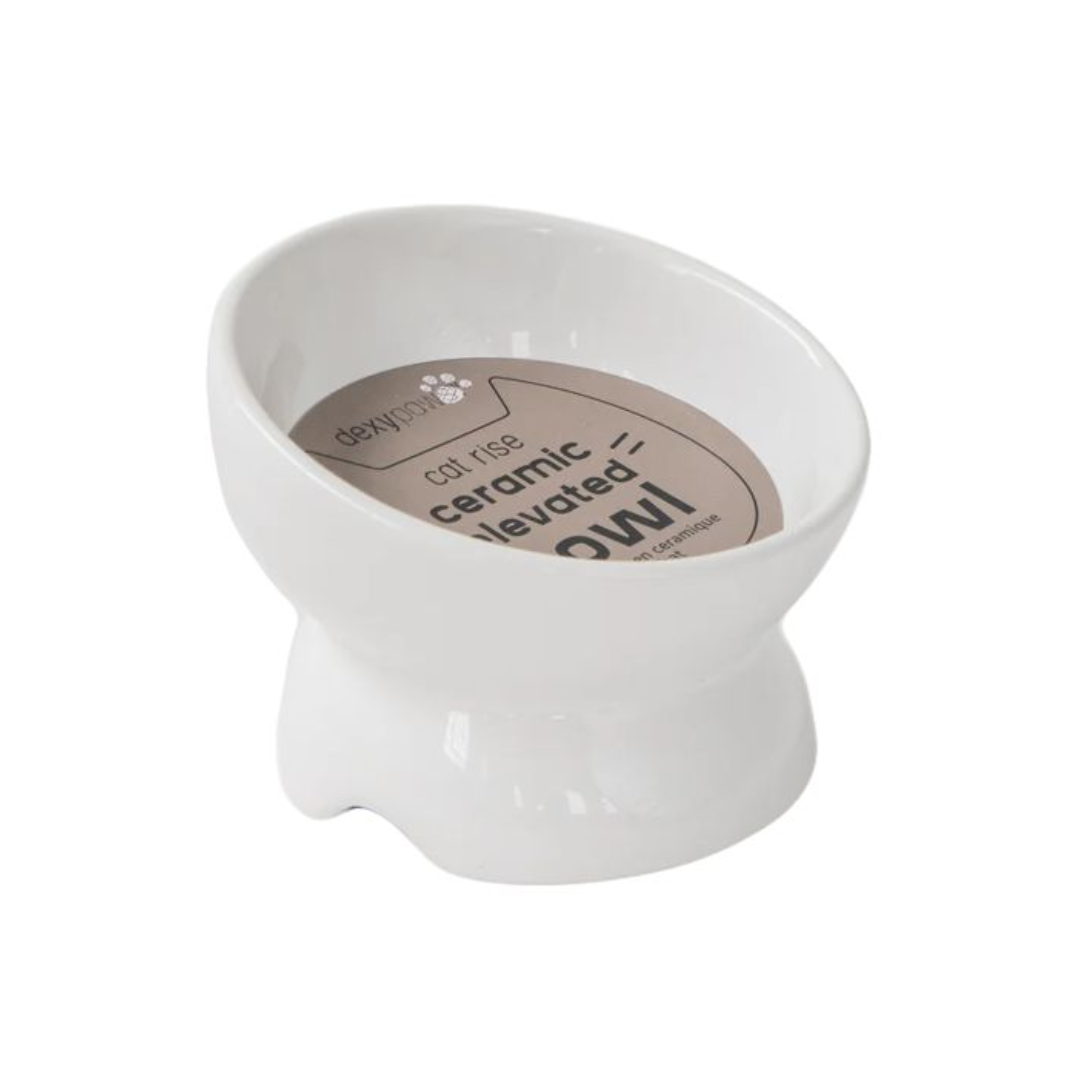 Dexypaws Cat Feeders - Raised 7 oz Ceramic Bowl