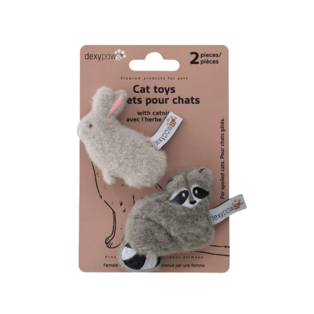 Dexypaws Cat Toys - Catnip Backyard Buddies Duo