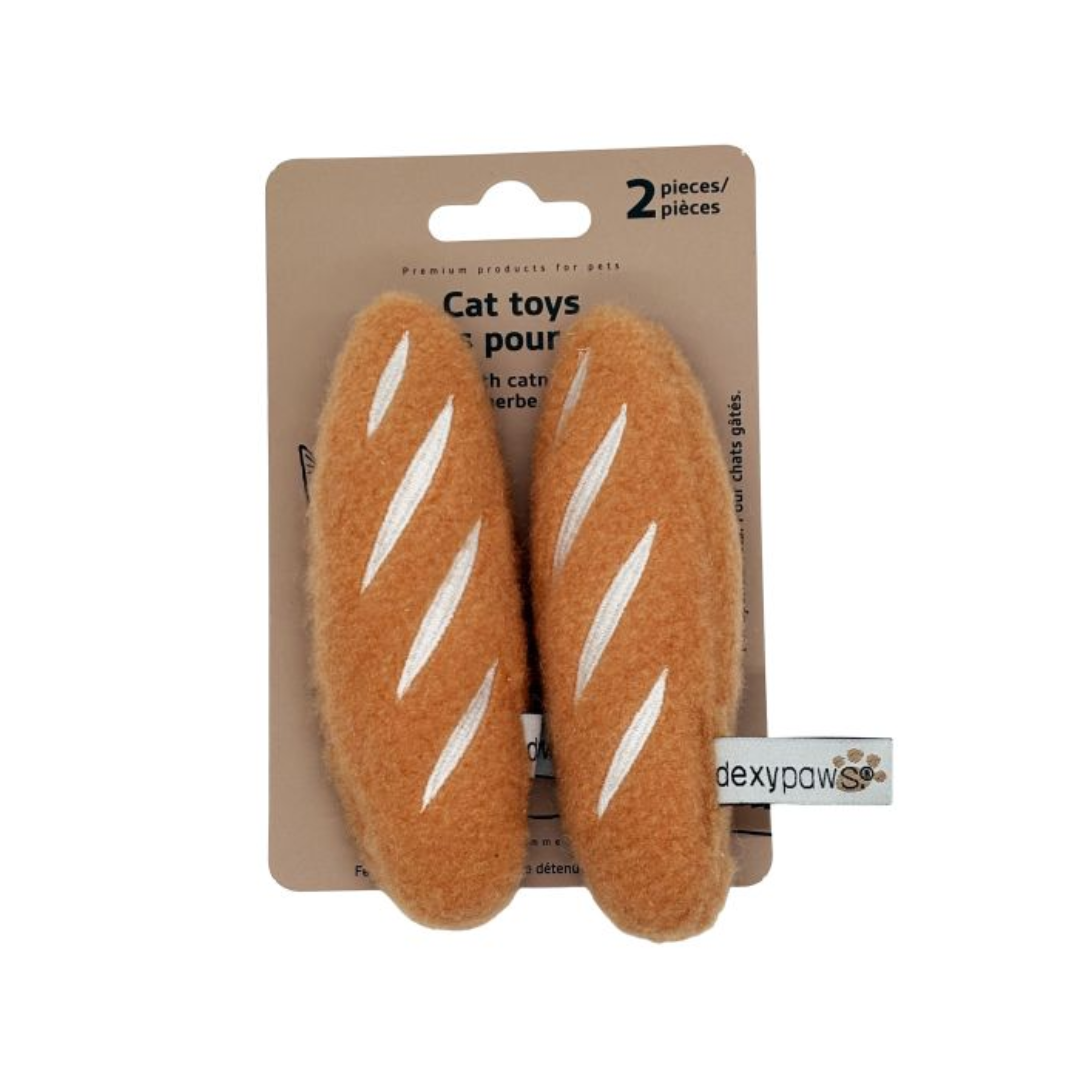 Dexypaws Cat Toys - Catnip Breakfast Baguettes Duo