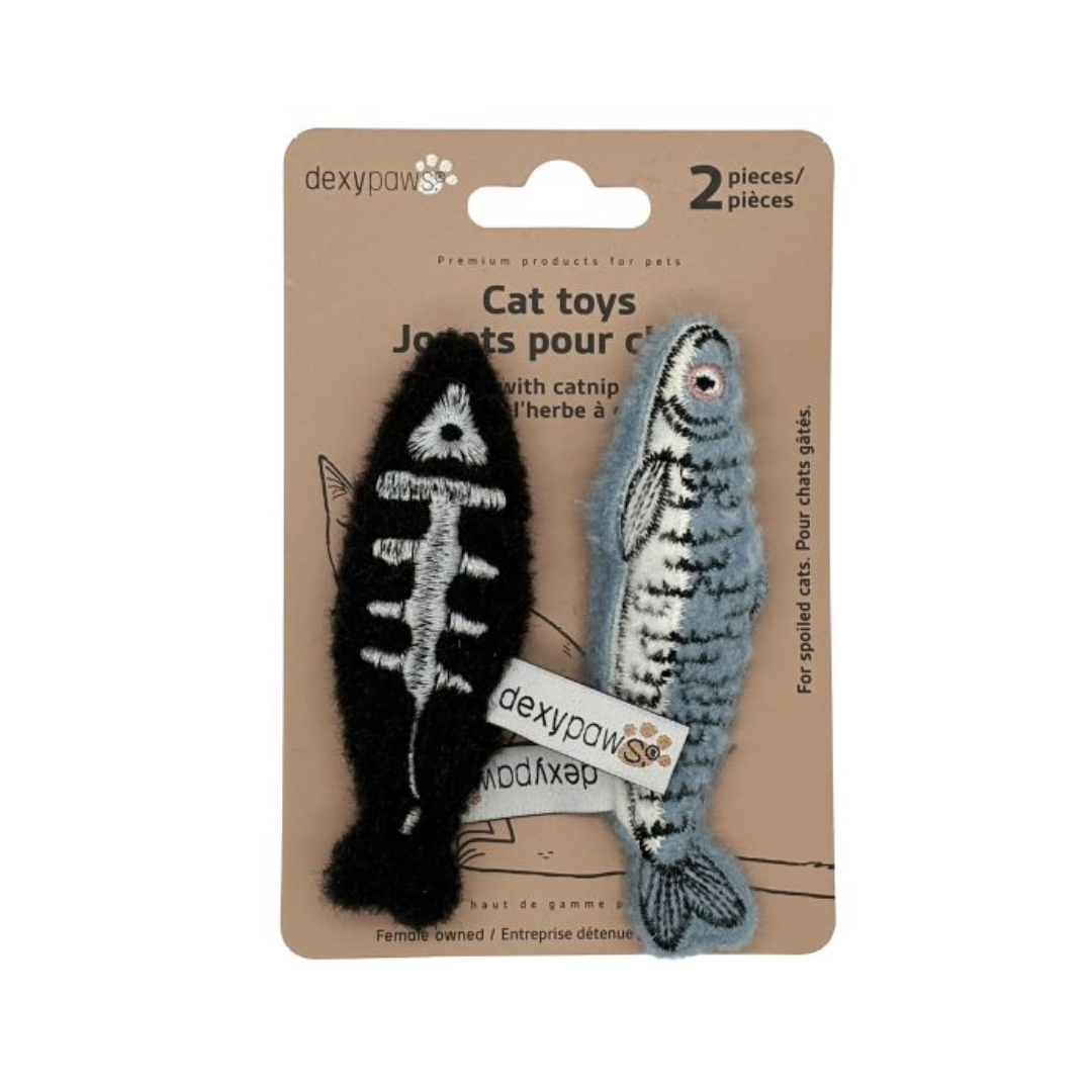 Dexypaws Cat Toys - Catnip Fish Friends Duo