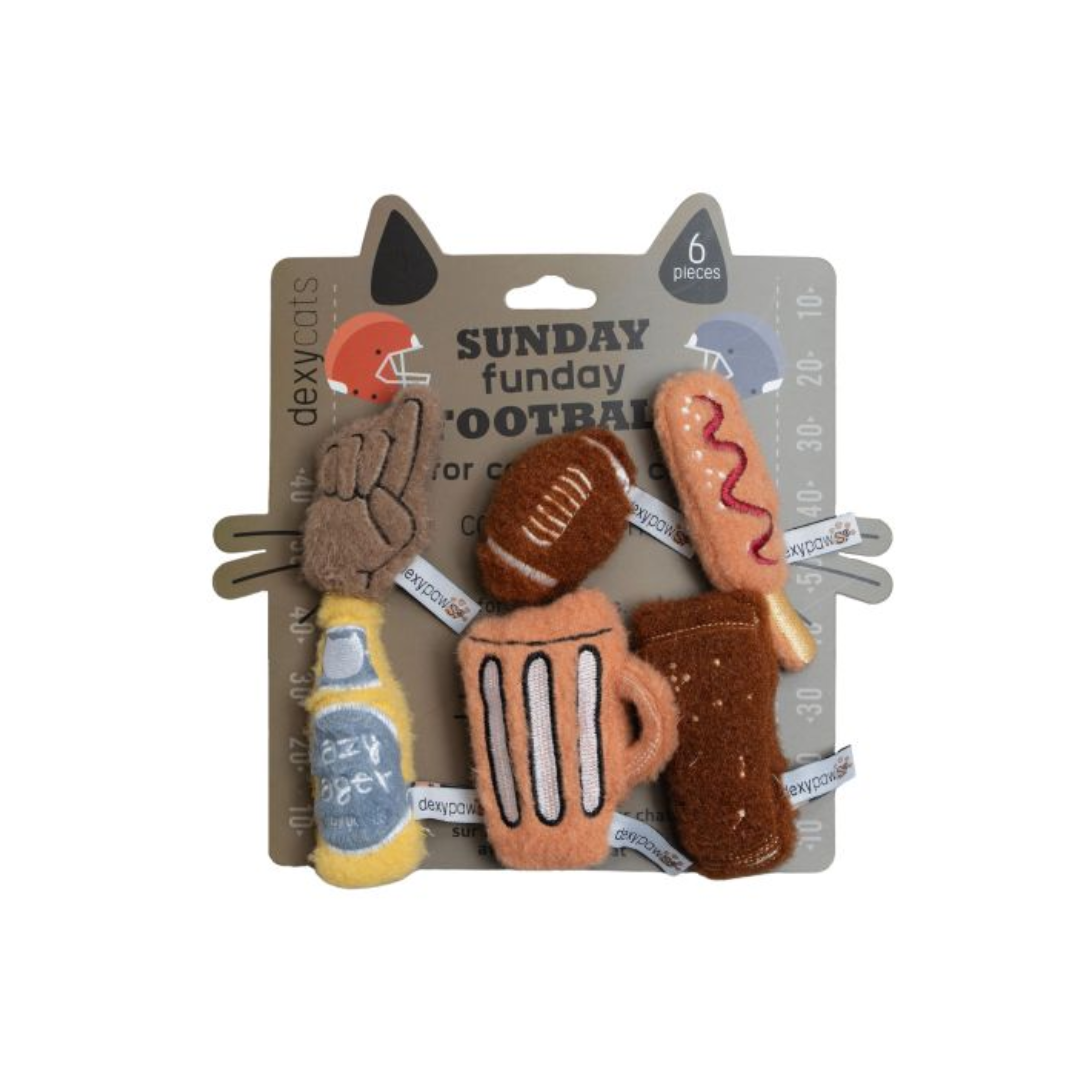 Dexypaws Cat Toys - Sunday Football Plush