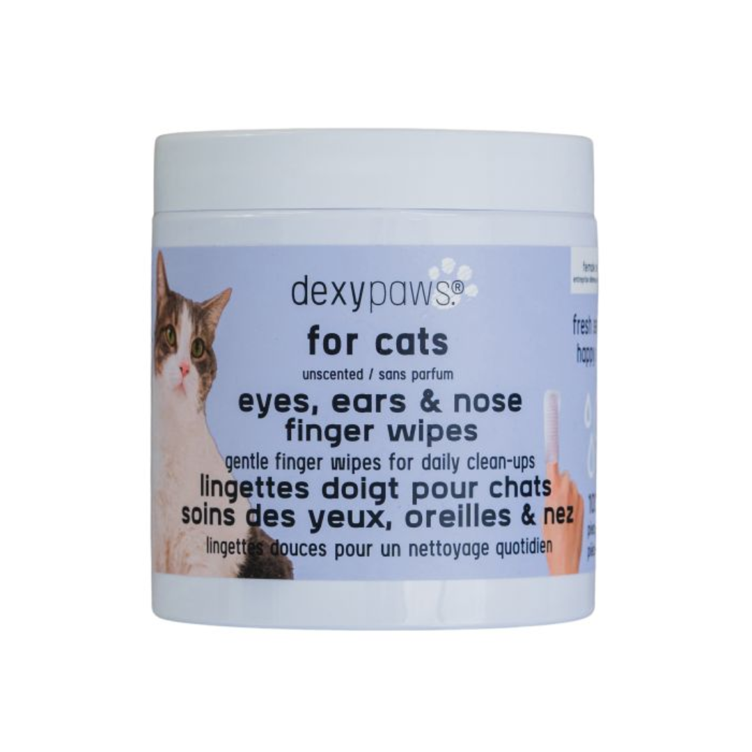 Dexypaws Cat Wipes - Unscented & Gentle For Eyes, Ears & Nose