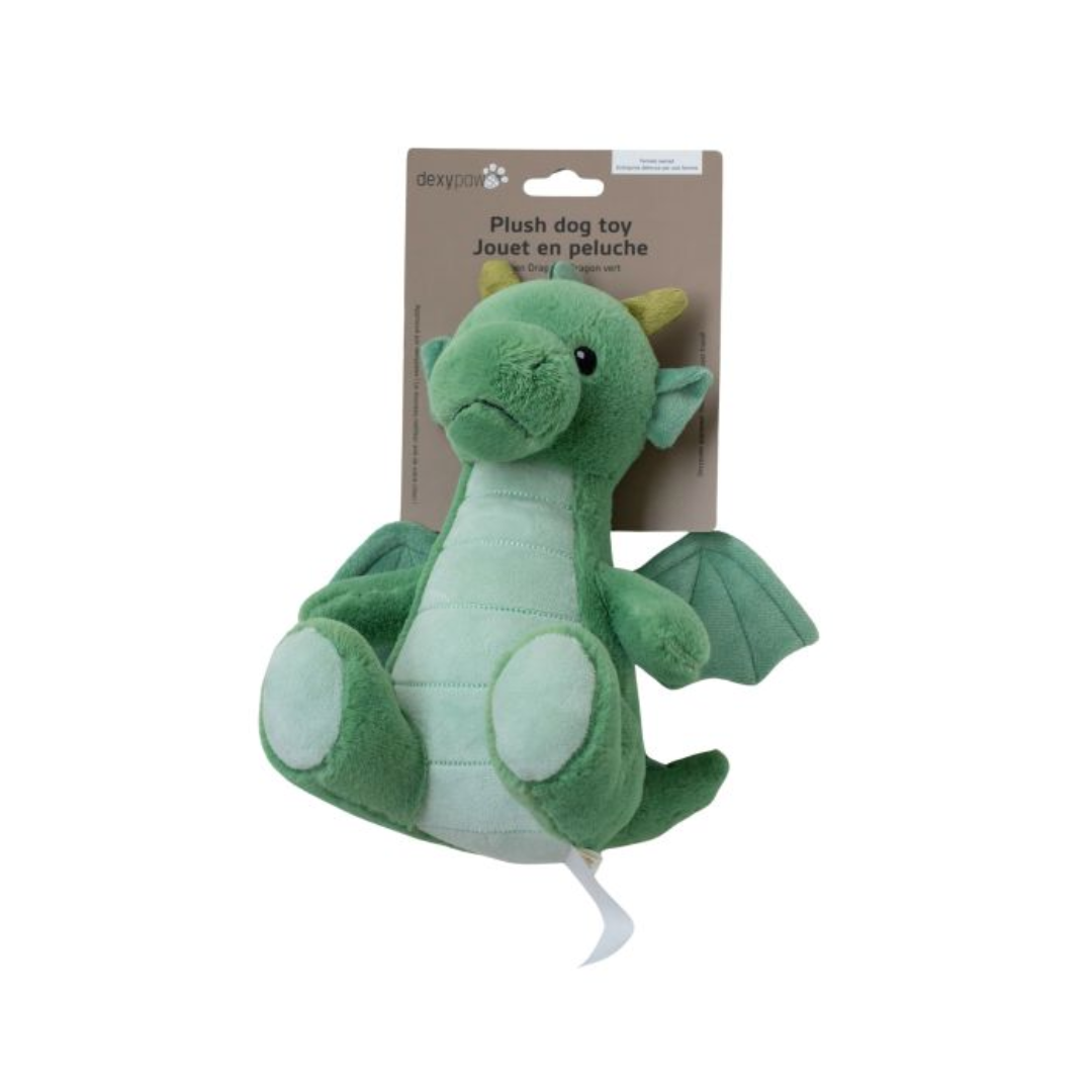 Dexypaws Dog Toys - Green Dragon Plush