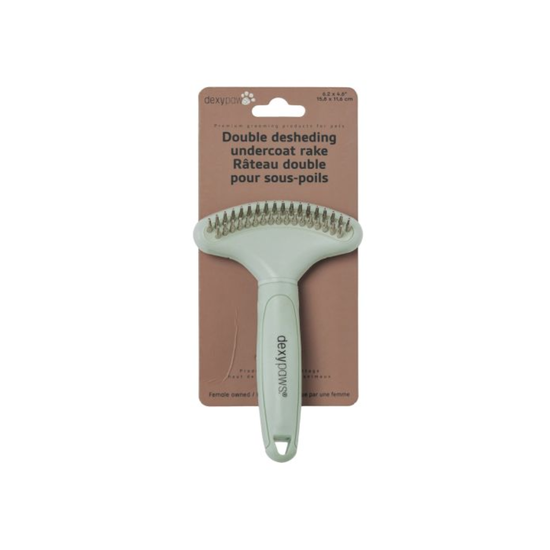Dexypaws Pet Grooming Supplies - Double Deshedding Undercoat Rake