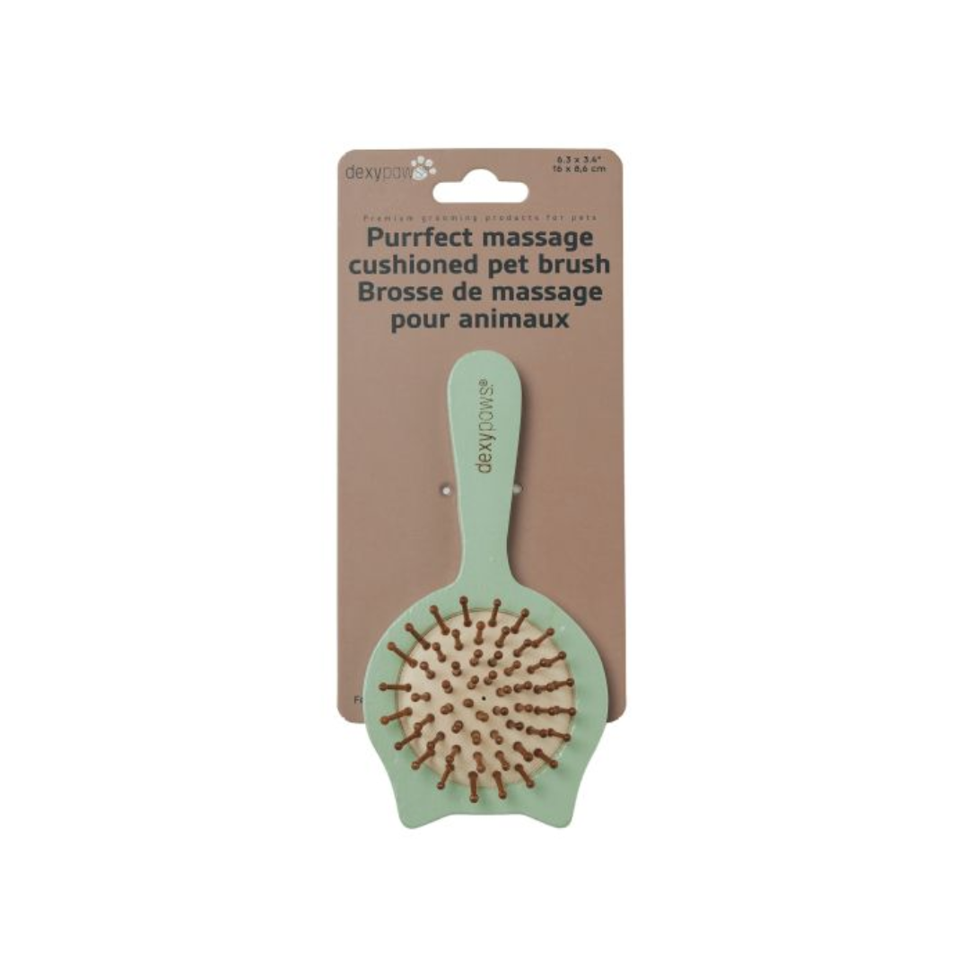 Dexypaws Pet Grooming Supplies - Massage Cat Shaped Cushioned Brush