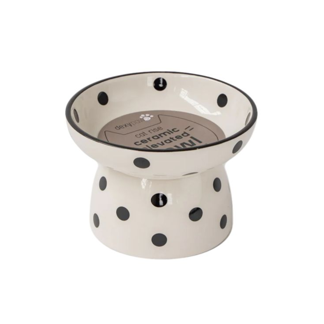 Dexypaws Cat Feeders - Raised 8.7 oz Ceramic Bowl