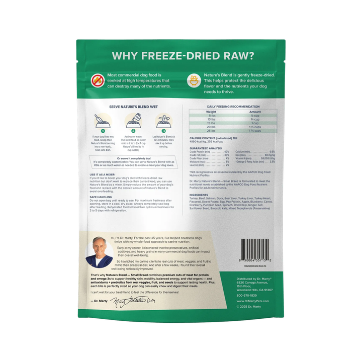 Dr. Marty Freeze-Dried Dog Food - Nature's Blend Small Breed