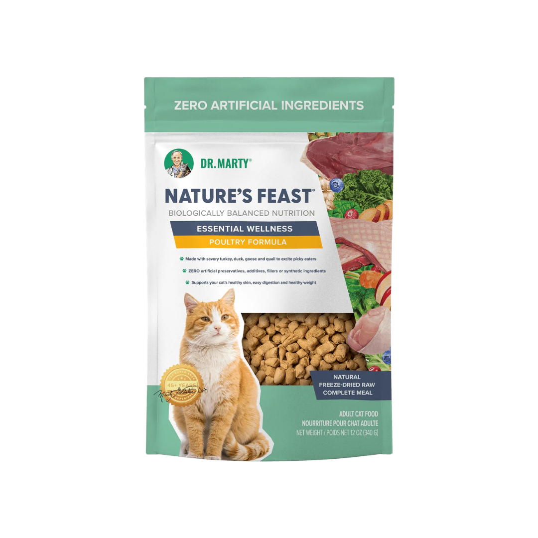 Dr. Marty Freeze-Dried Raw Cat Food - Nature's Feast Essential Wellness Poultry