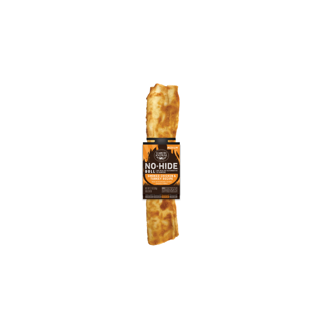 Earth Animal Dog Treats - No-Hide Barbeque Collection Smoked Chicken & Turkey Rolls