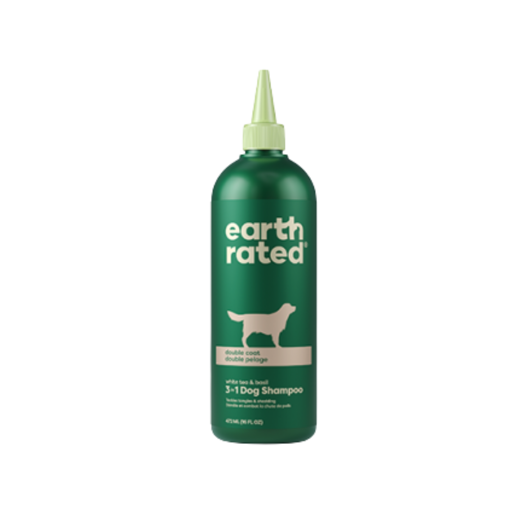 Earth Rated Grooming Supplies - Double Coat White Tea & Basil 3 in 1  Shampoo