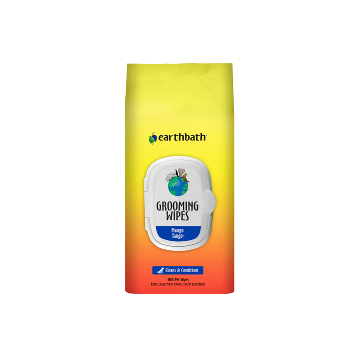 Earthbath Dog & Cat Grooming Supplies - Grooming Wipes Mango Tango