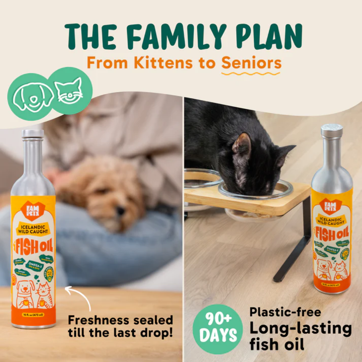Fam Pets Dog & Cat Supplements - Wild Icelandic Fish Oil Spray