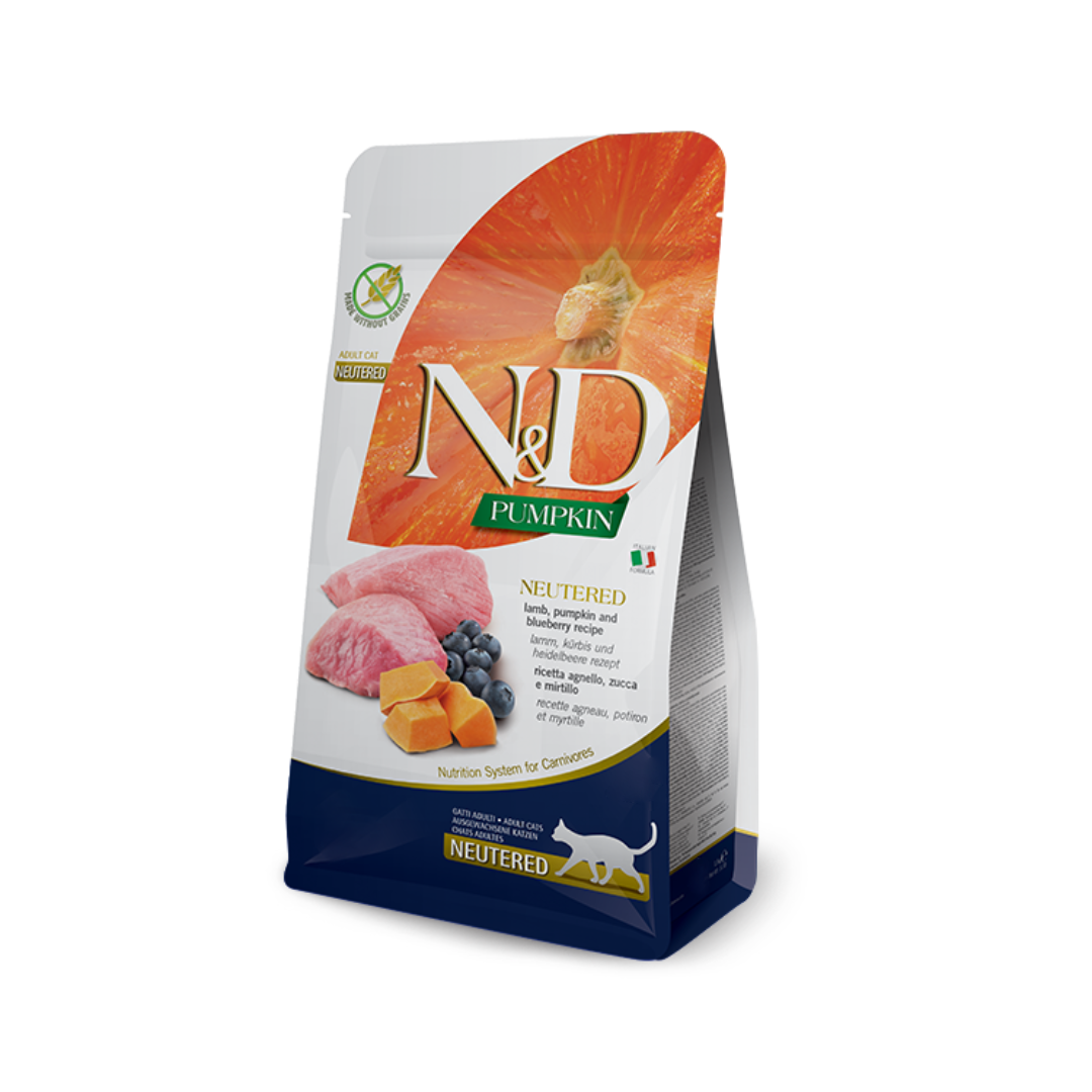 Farmina N&D Dry Cat Food - Pumpkin Lamb & Blueberry Neutered Formula