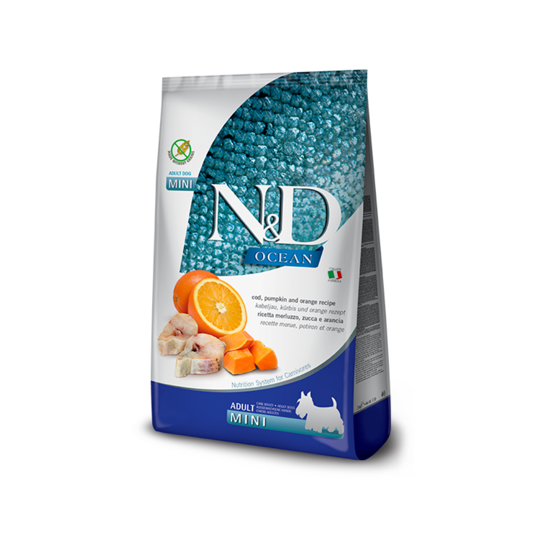 Farmina N&D Dry Dog Food - Ocean Cod, Pumpkin & Orange Adult Mini