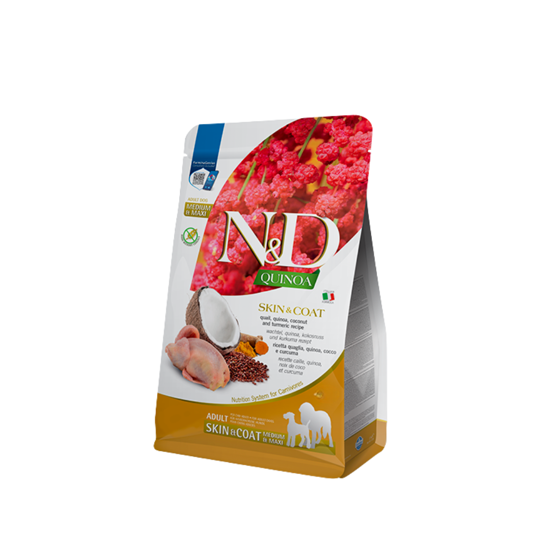 Farmina N&D Dry Dog Food - Quinoa Skin & Coat Quail Adult Med/Max