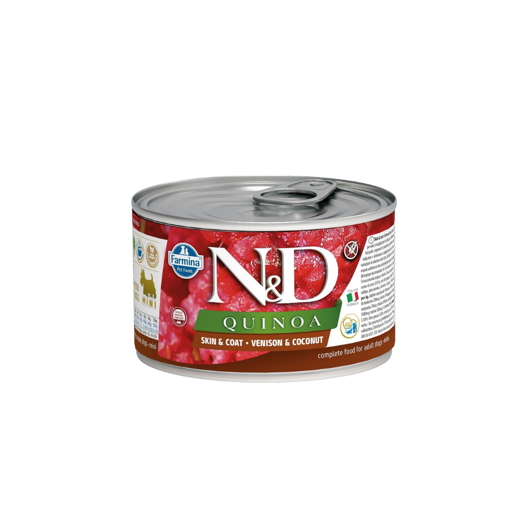 Farmina N&D Wet Dog Food - Quinoa Dog Skin & Coat Venison & Coconut Mini Canned