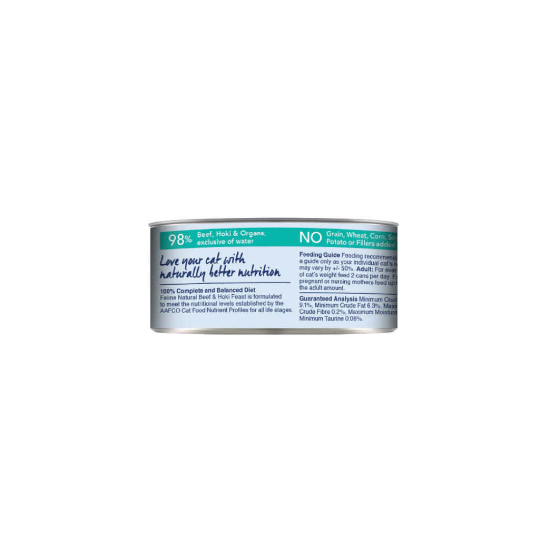 Feline Natural Wet Cat Food - Beef & Hoki Feast