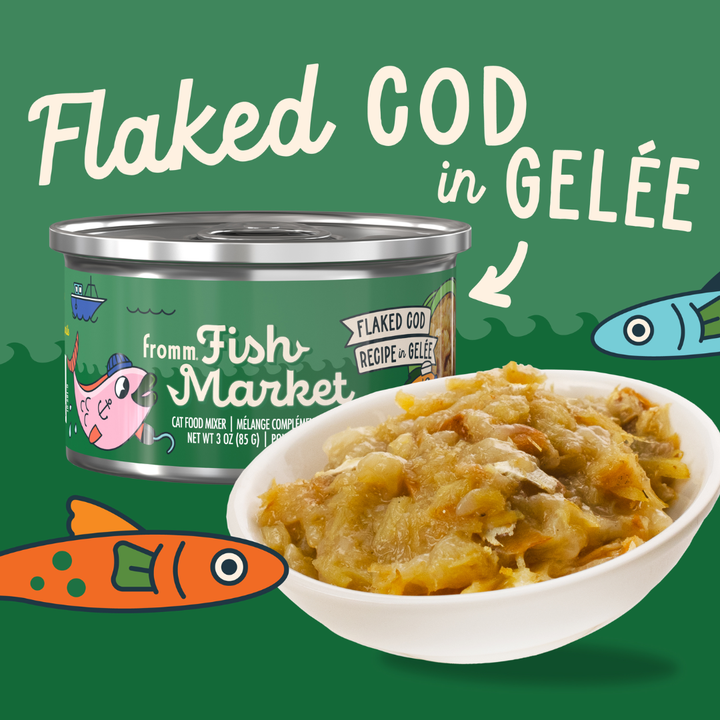 Fromm Wet Cat Food Mixers - Fish Market Flaked Cod in Gelée Canned