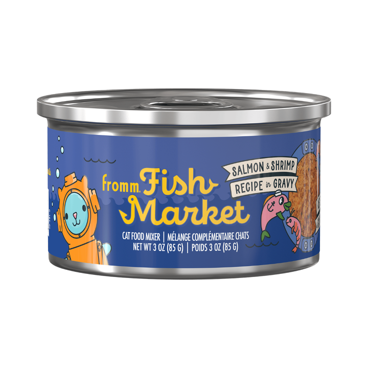 Fromm Wet Cat Food Mixers - Fish Market Salmon & Shrimp Recipe in Gravy Canned