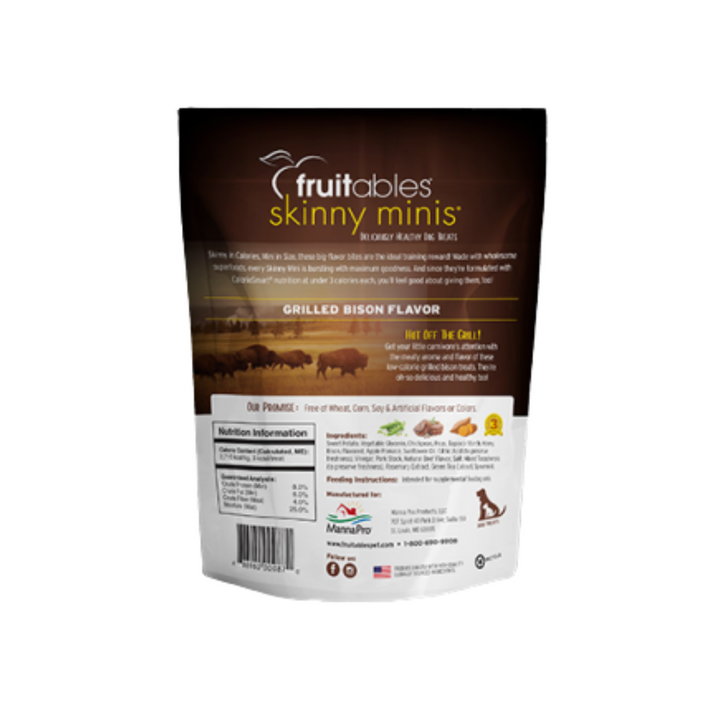 Fruitables Dog Treats - Skinny Minis Grilled Bison Flavor