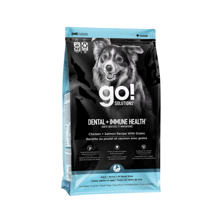 Go! Solutions Dry Dog Food - Dental + Immune Health Chicken Salmon Recipe With Grains