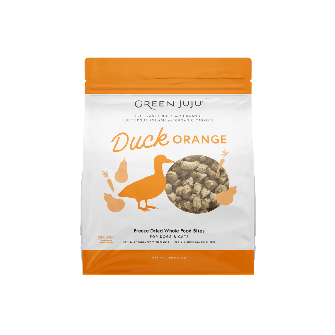 Green Juju Freeze-Dried Dog and Cat Treats - Duck Orange Whole Food Bites