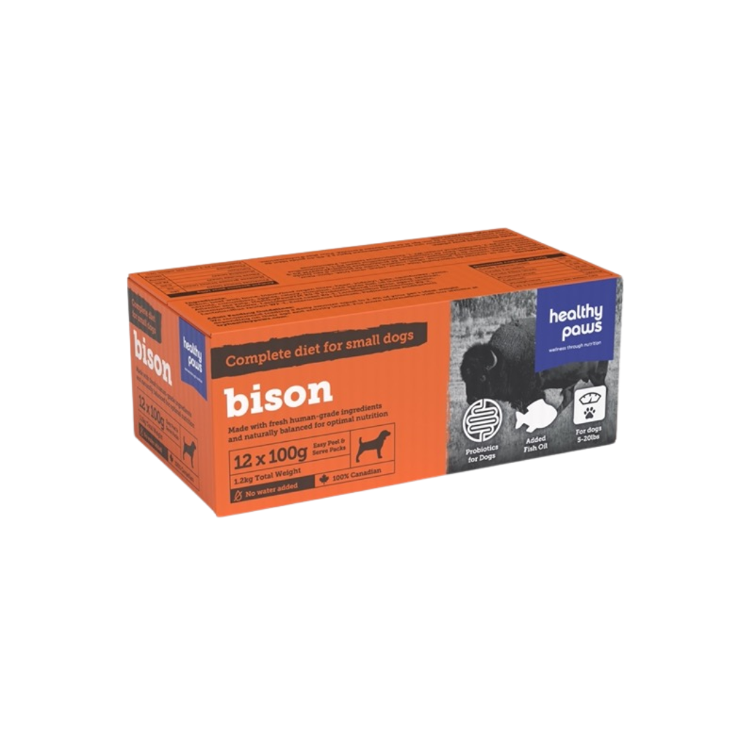 Healthy Paws Frozen Dog Food - Bison – Small Canine Complete