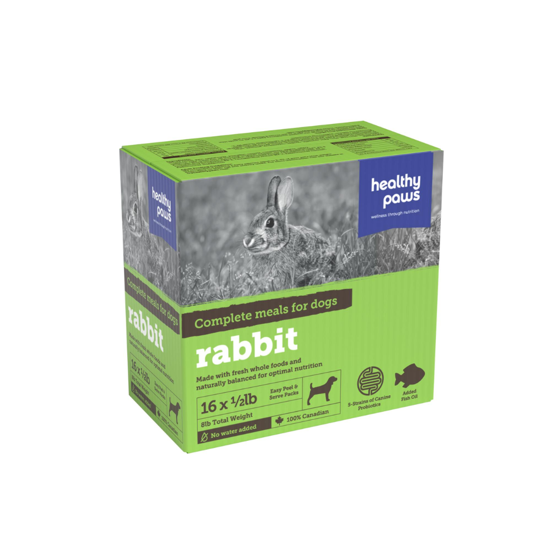 Healthy Paws Frozen Dog Food - Complete Dinner Rabbit