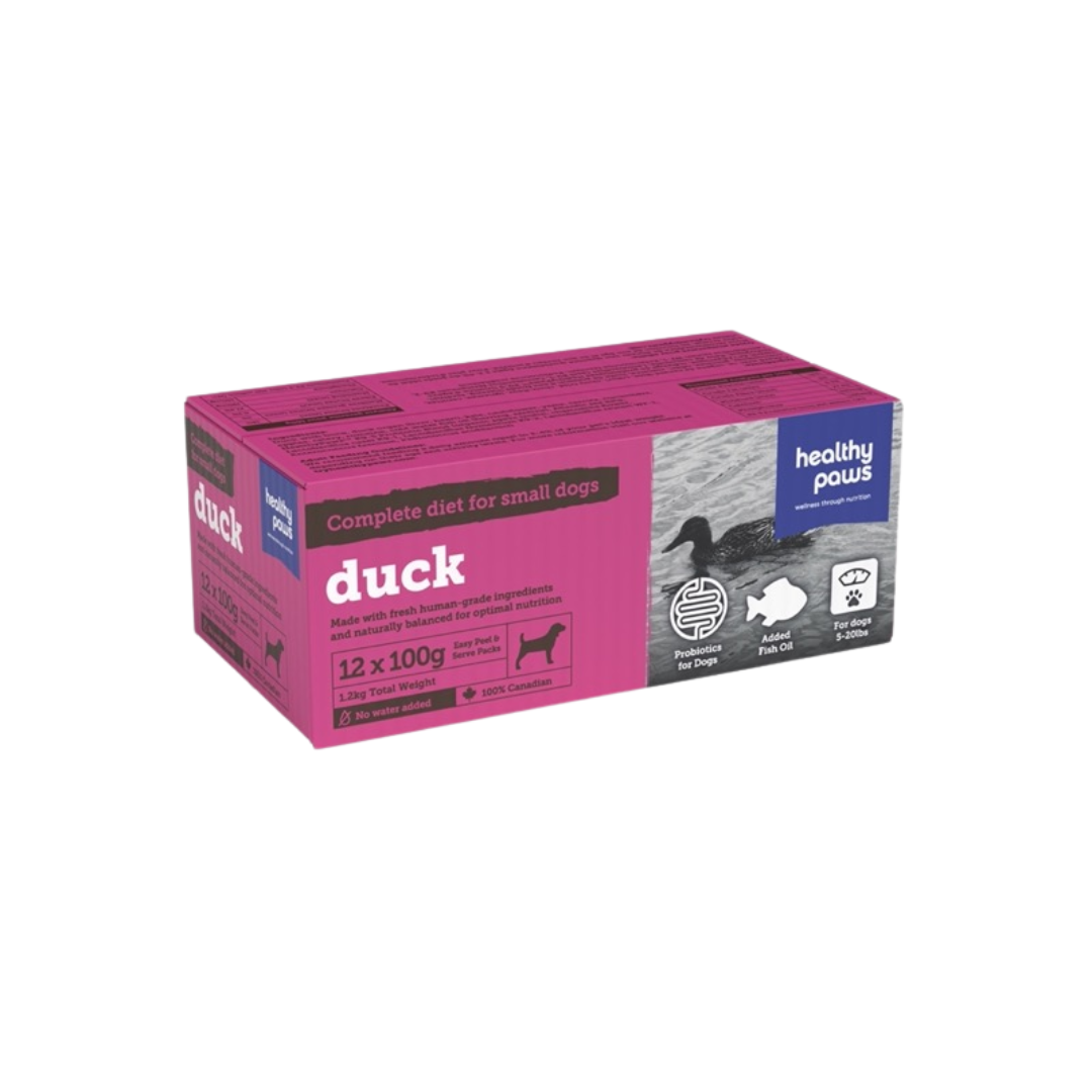 Healthy Paws Frozen Dog Food - Duck – Small Canine Complete