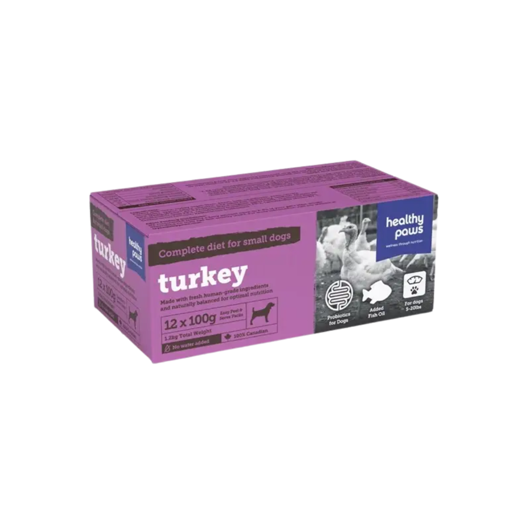 Healthy Paws Frozen Dog Food - Turkey – Small Canine Complete
