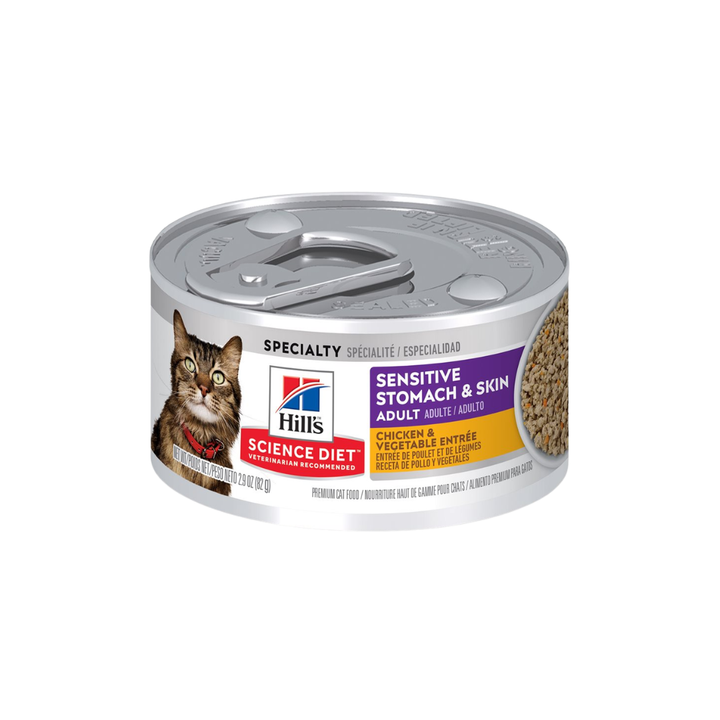 Hill's Science Diet Wet Cat Food - Sensitive Stomach & Sensitive Skin Chicken & Vegetable Entree Canned