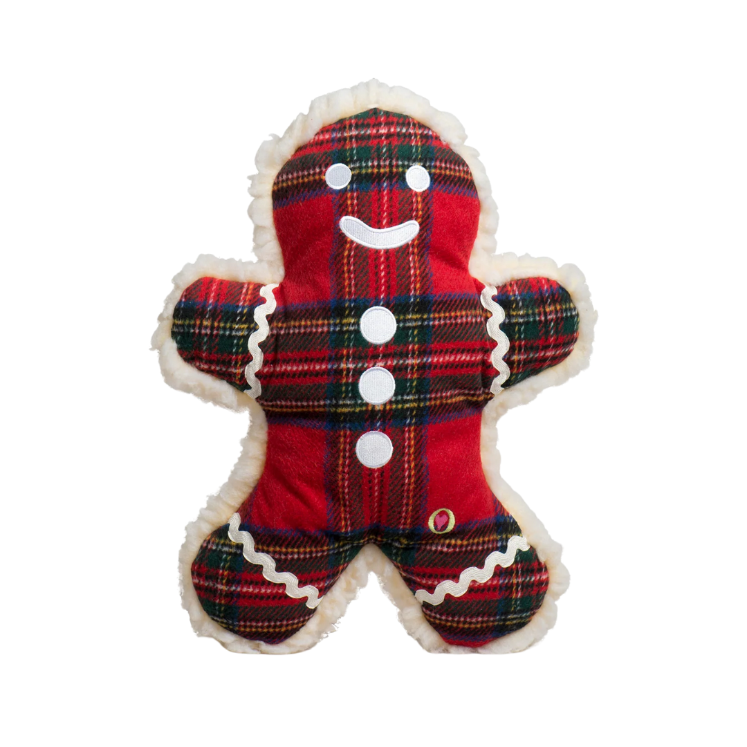HuggleHounds Dog Toys - Plaid McButtons Holiday Tartan HuggleFleece