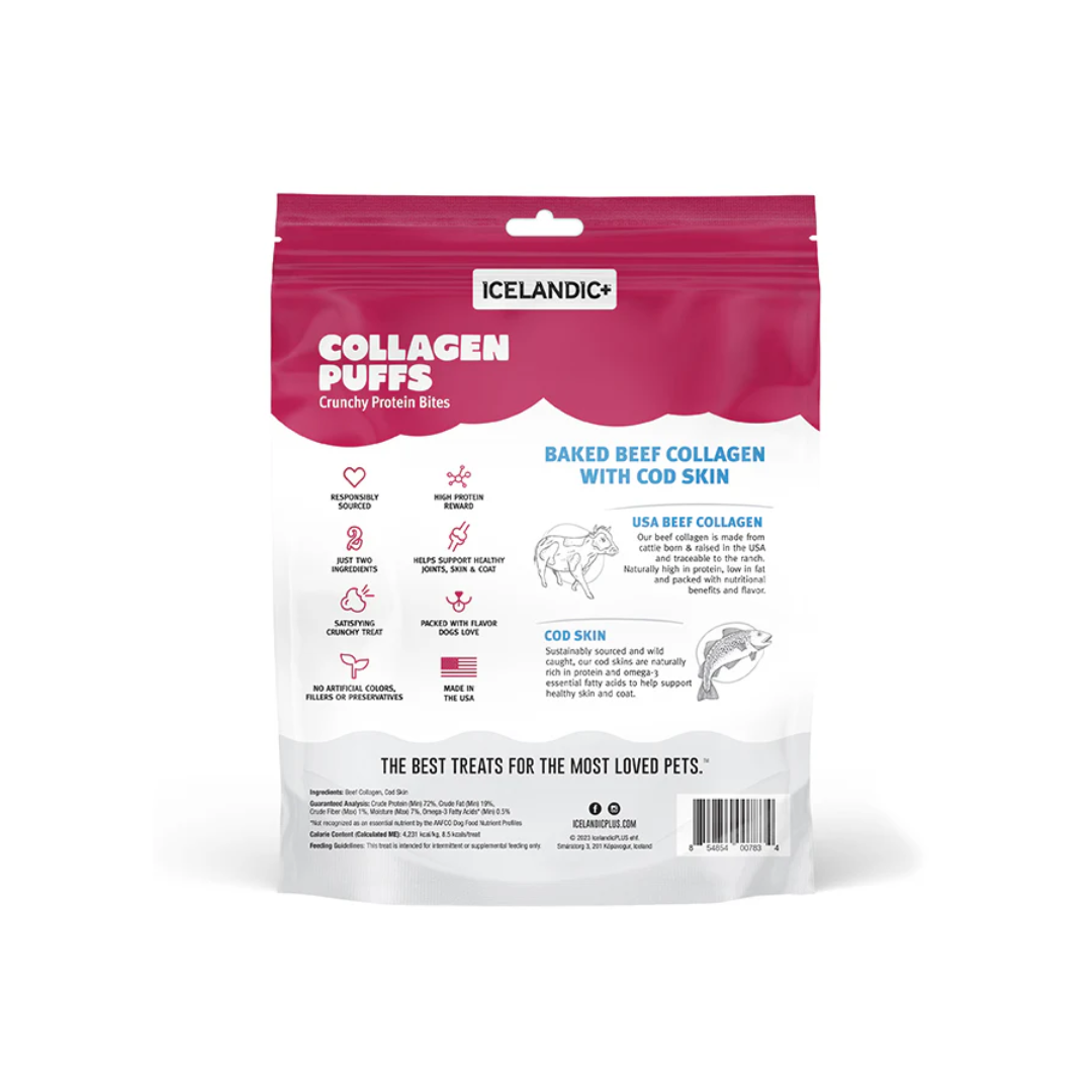 Icelandic+ Dog Treats - Beef Collagen Puffs with Cod Skin