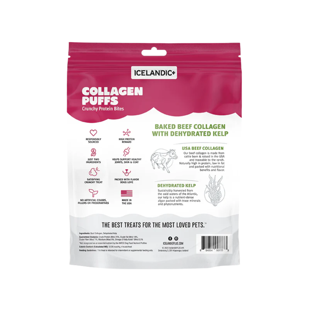 Icelandic+ Dog Treats - Beef Collagen Puffs with Kelp