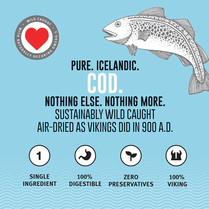 Icelandic+ Dog Treats - Cod Long Skins Dog Chews