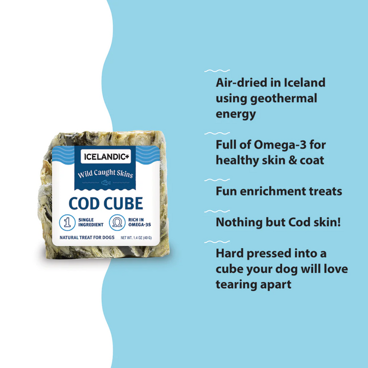 Icelandic+ Dog Treats - Cod Skin Cube