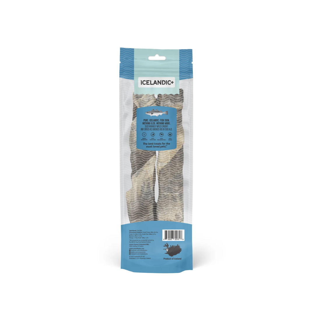 Icelandic+ Dog Treats - Hand Wrapped Cod Skin Long