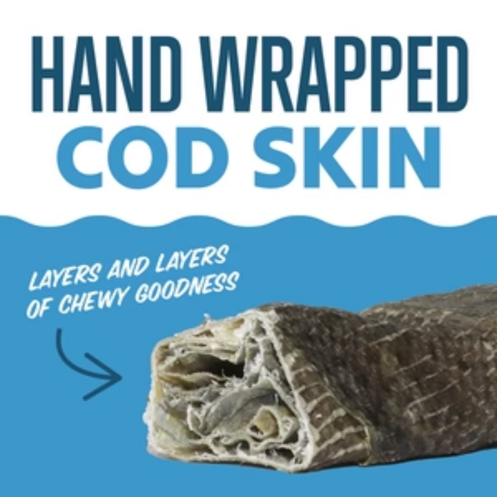 Icelandic+ Dog Treats - Hand Wrapped Cod Skin Long