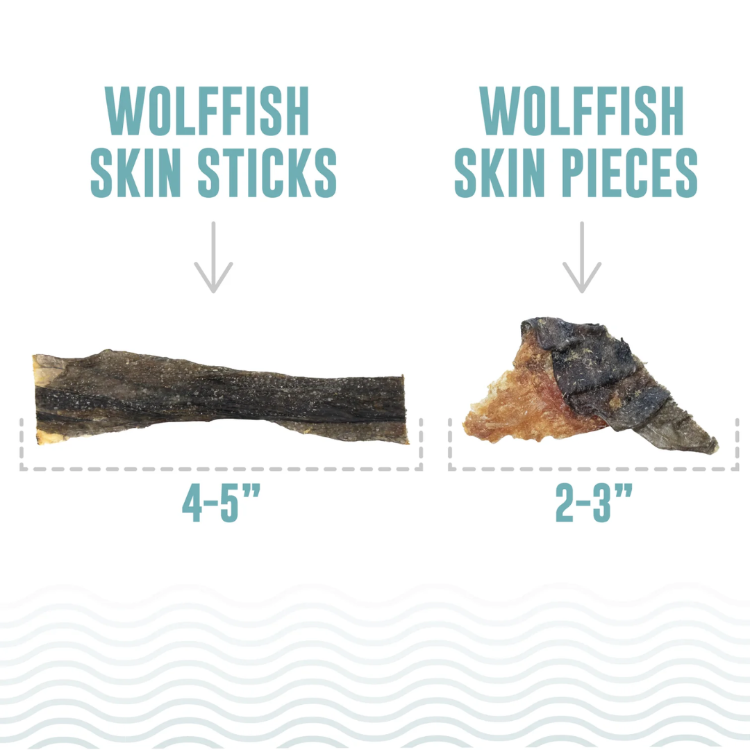 Icelandic+ Dog Treats - Wolffish Skin Sticks & Pieces