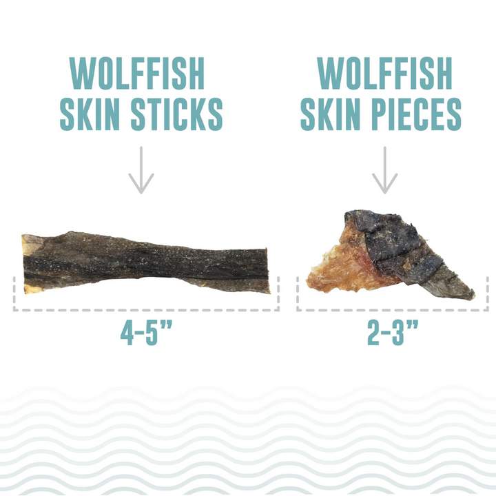 Icelandic+ Dog Treats - Wolffish Skin Sticks & Pieces