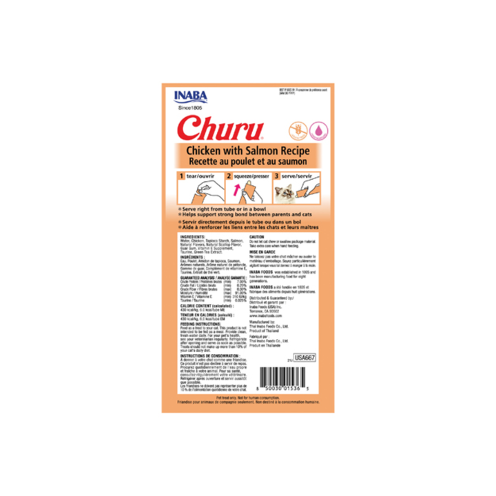 Inaba Cat Treats - Churu Chicken with Salmon Recipe
