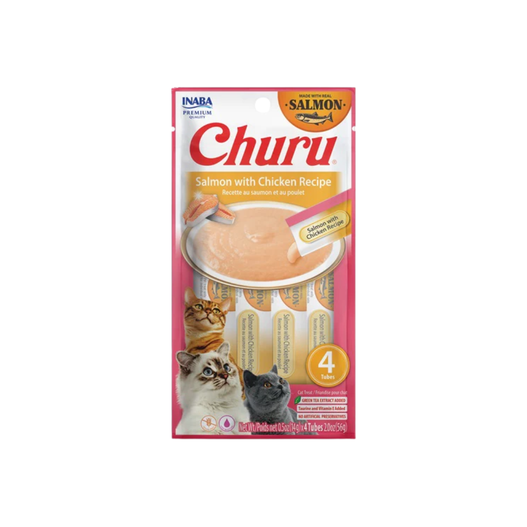 Inaba Cat Treats - Churu Puree Salmon with Chicken Recipe