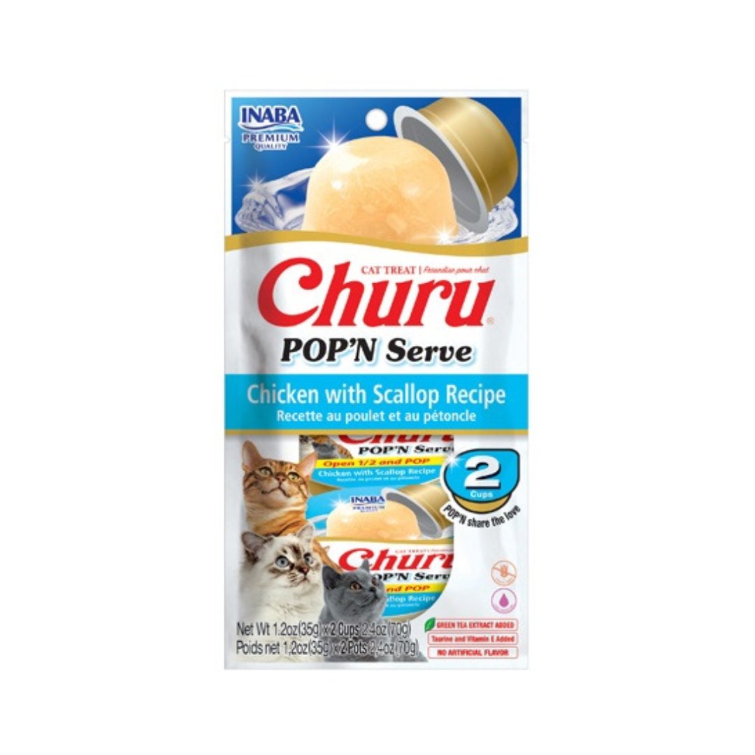 Inaba Cat Treats - POP'N Serve Chicken with Scallop Recipe