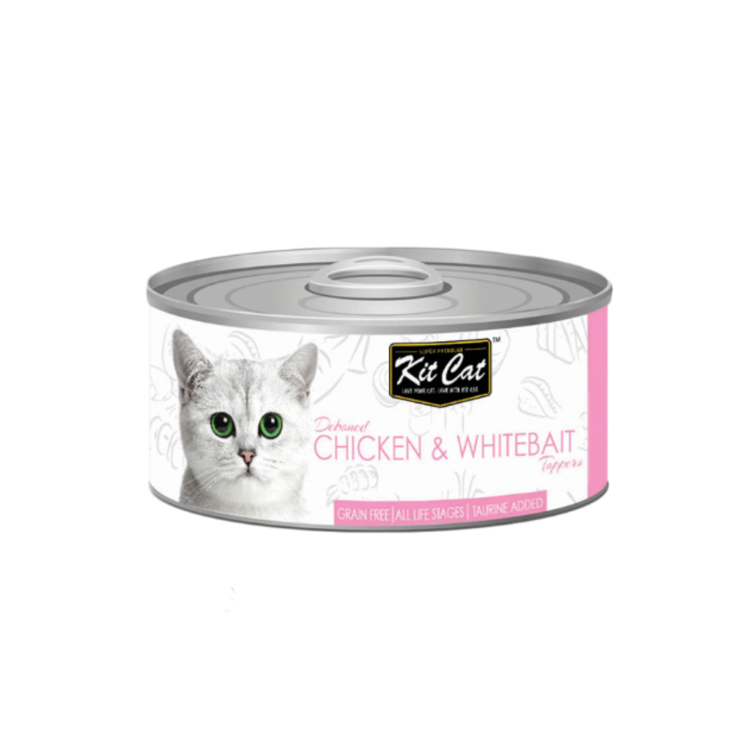 Kit Cat Cat Food Toppers - Deboned Chicken and Whitebait Grain Free Canned