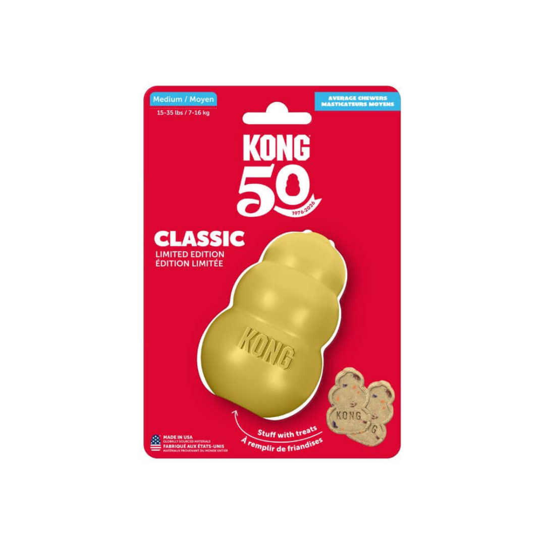 Kong Dog Toy - Limited Edition Gold 50th Anniversary Classic