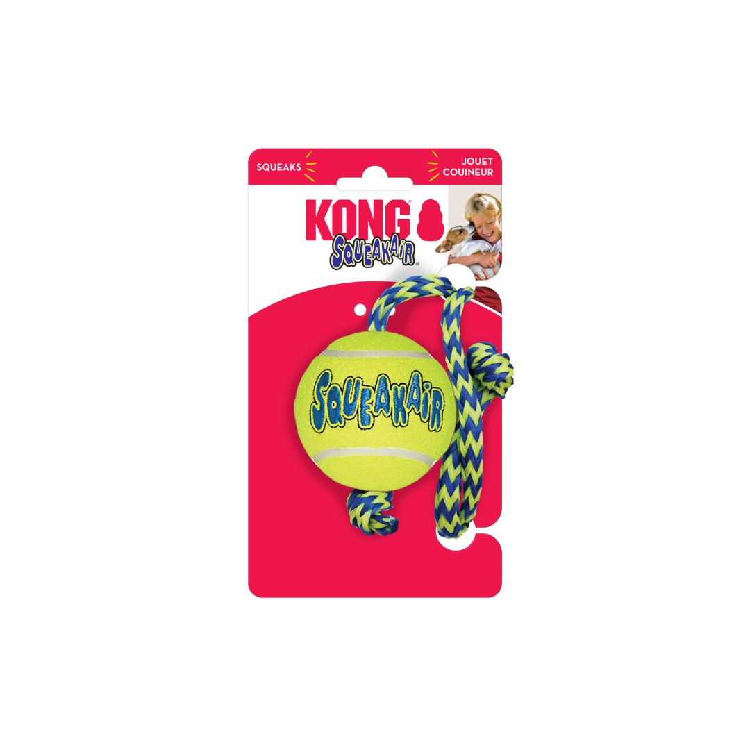 Kong Dog Toys - Squeaker Ball with Rope