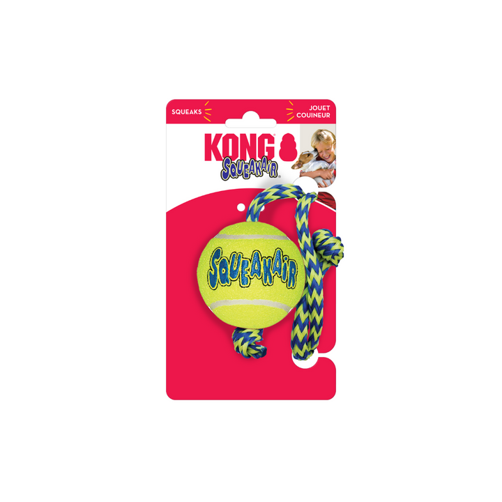 Kong Dog Toys - Squeaker Ball with Rope