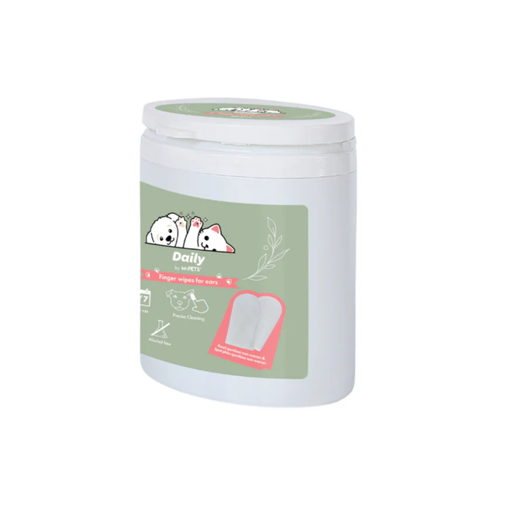 M-PETS Pet Grooming Supplies - DAILY Double-sided Finger Wipes for Ears