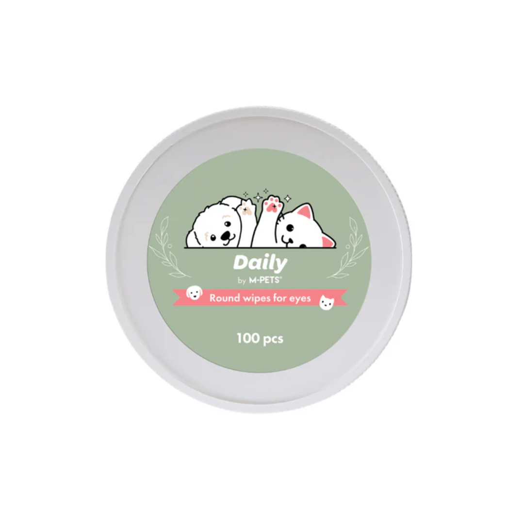 M-PETS Pet Grooming Supplies - DAILY Round Wipes for Eyes