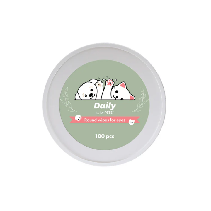 M-PETS Pet Grooming Supplies - DAILY Round Wipes for Eyes